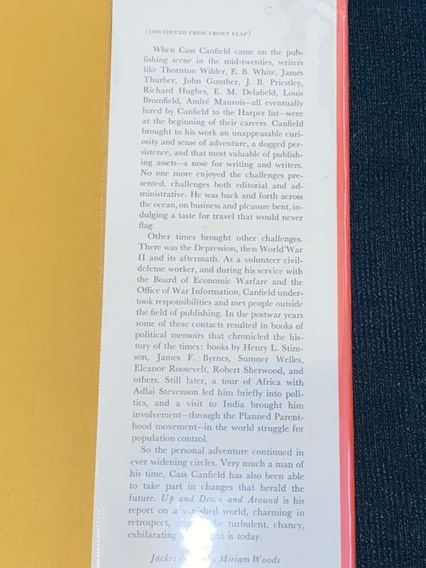 UP & DOWN & AROUND A PUBLISHER RECOLLECTS THE TIME OF HIS LIFE CASS CANFIELD