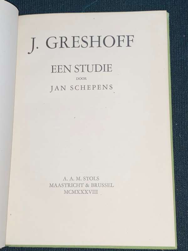 J. GRESHOFF EEIN STUDIE DOOR JAN SCHEPENS 1938