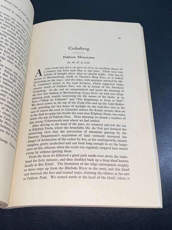 THE JOURNAL OF THE MOUNTAIN CLUB OF SOUTH AFRICA NO.49 FOR THE YEAR OF 1946