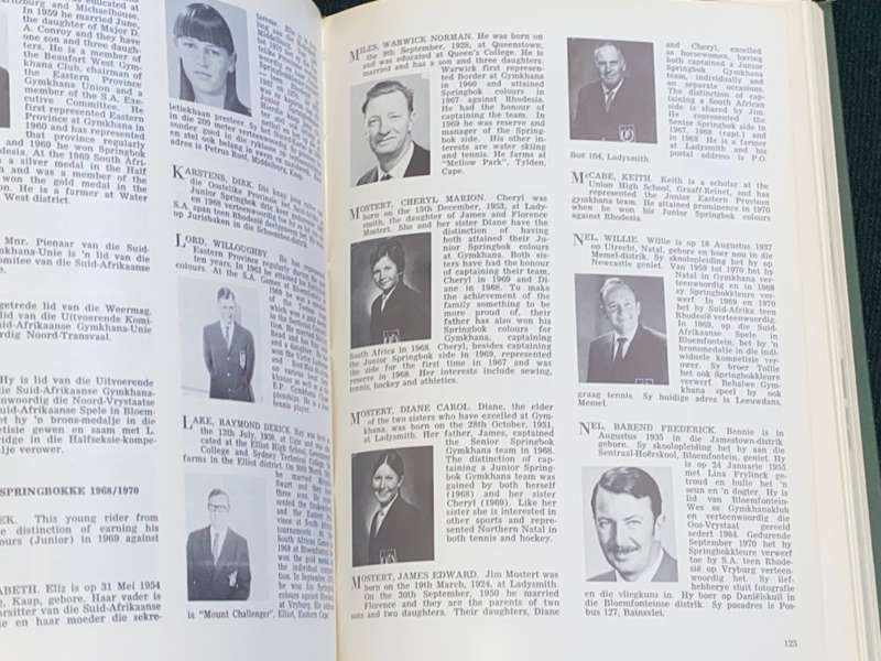 SPORTS PERSONALITIES SOUTH AFRICA 1971