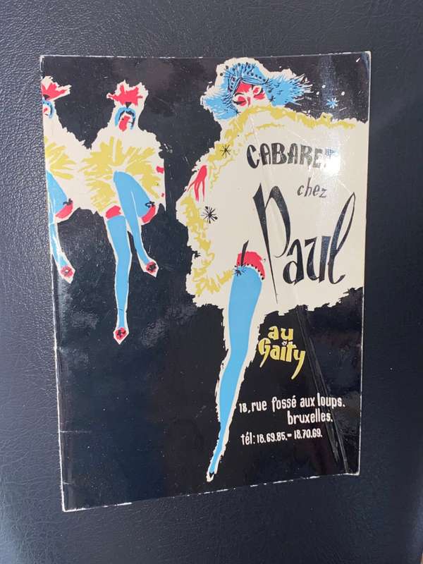 CABARET CHEZ PAUL AU GAITY BRUXELLES VINTAGE CABARET PROGRAMME