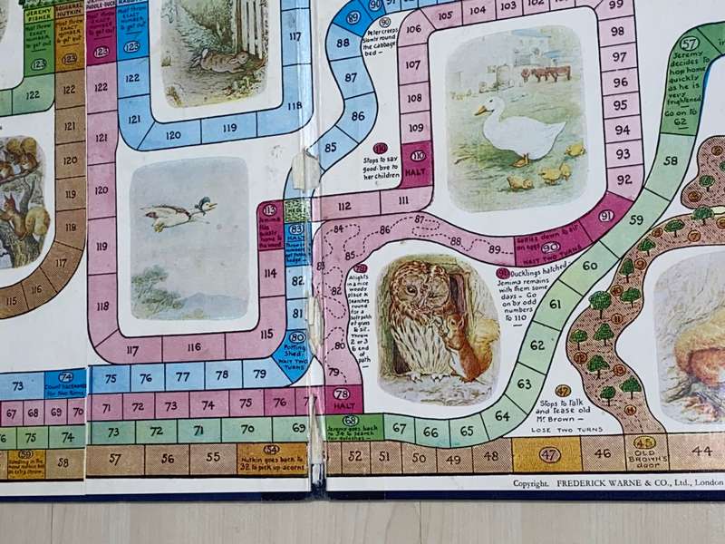 VINTAGE PETER RABBIT`S RACE GAME (BOARD ONLY)