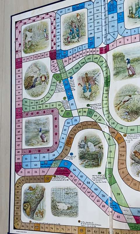VINTAGE PETER RABBIT`S RACE GAME (BOARD ONLY)