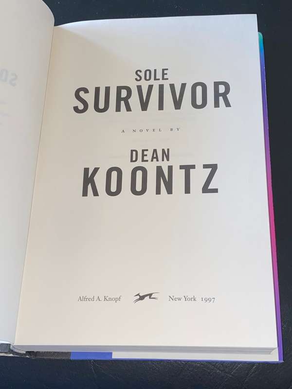 SOLE SURVIVOR BY DEAN KOONTZ 1ST US EDITION