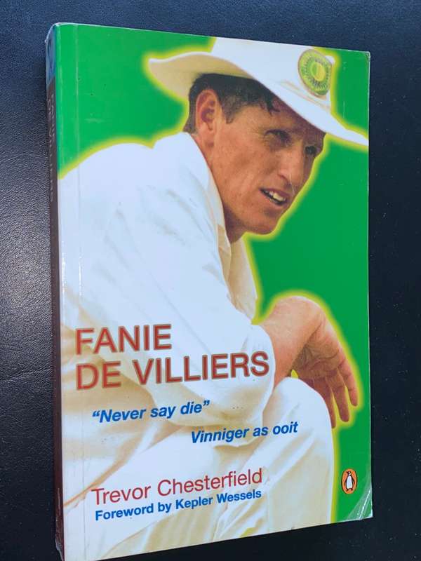 FANIE DE VILLIERS `NEVER SAY DIE` VINNIGER AS OOIT SIGNED