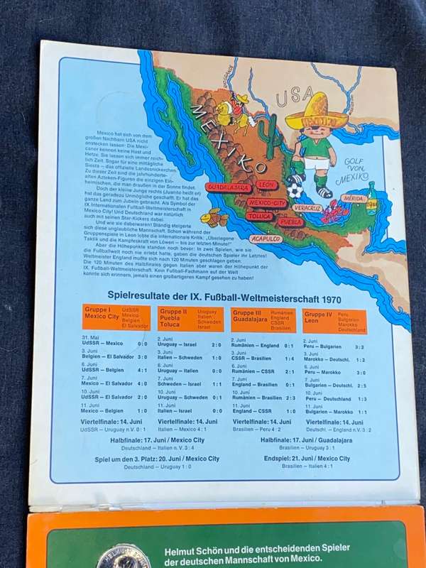 VINTAGE SHELL MEXICO 1970 GERMAN PLAYERS COIN ALBUM SCARCE