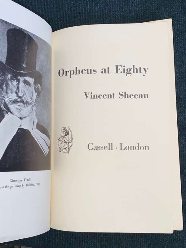 ORPHEUS AT EIGHTY BY VINCENT SHEEAN PROOF COPY