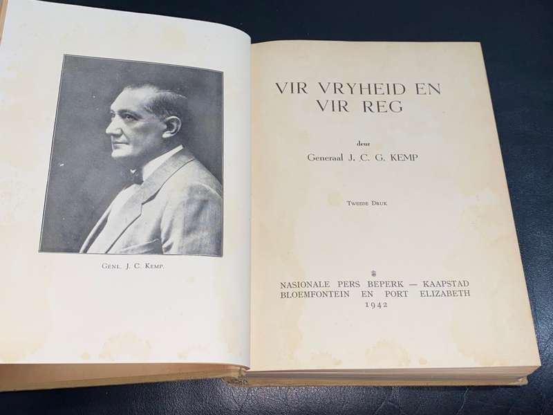 VIR VRYHEID EN VIR REG DEUR GENERAAL J.C.G. KEMP - GETEKEN
