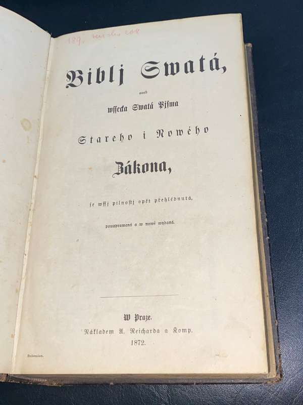 ANTIQUE 1872 BIBLE FROM PRAGUE
