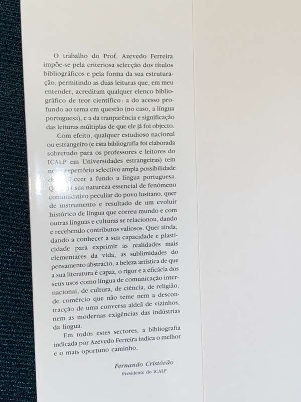 BIBLIOGRAFIA SELECTIVA DA LINGUA PORTUESA - J. AZEVEDO FERREIRA