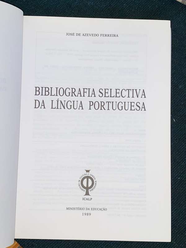 BIBLIOGRAFIA SELECTIVA DA LINGUA PORTUESA - J. AZEVEDO FERREIRA