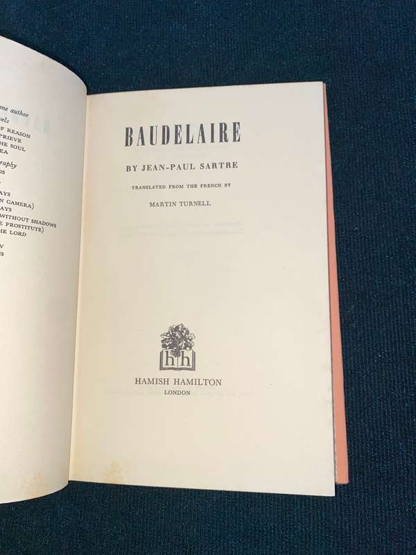 BAUDELAIRE BY JEAN-PAUL SATRE