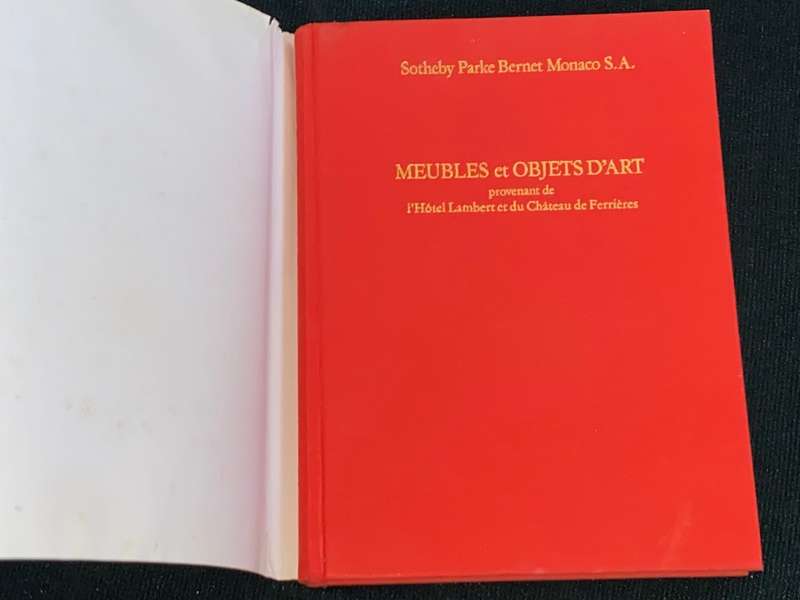 SOTHEBY MEUBLES ET OBJECTS D`ART BARON GUY DE ROTHSCHILD MONTE CARLO 1975 AUCTION CATALOGUE