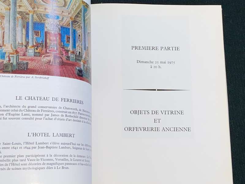 SOTHEBY MEUBLES ET OBJECTS D`ART BARON GUY DE ROTHSCHILD MONTE CARLO 1975 AUCTION CATALOGUE
