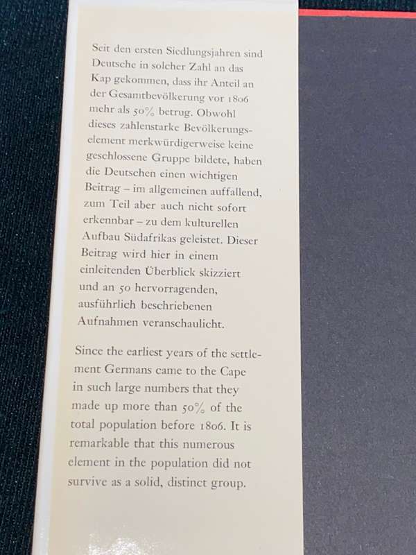 GERMAN CULTURE AT THE CAPE BY KURT BAUCH / ALICE MERTENS