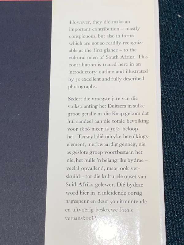 GERMAN CULTURE AT THE CAPE BY KURT BAUCH / ALICE MERTENS