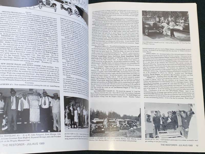 THE RESTORER THE MAGAZINE FOR THE MODEL A FORD ENTHUSIASTS VOL 34 ISSUE 2 1989