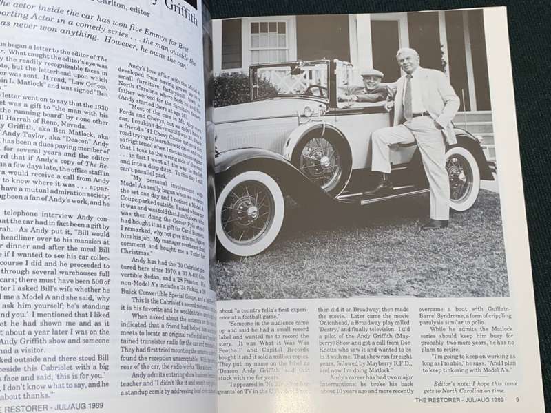 THE RESTORER THE MAGAZINE FOR THE MODEL A FORD ENTHUSIASTS VOL 34 ISSUE 2 1989