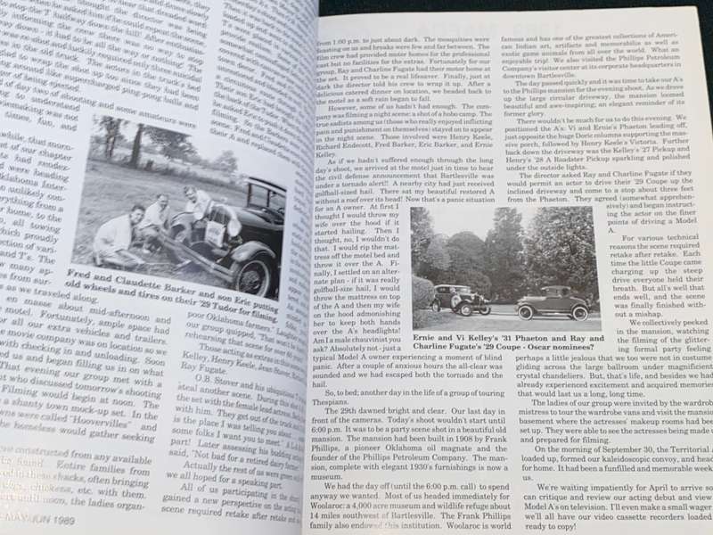 THE RESTORER THE MAGAZINE FOR THE MODEL A FORD ENTHUSIASTS VOL 34 ISSUE 1 1989