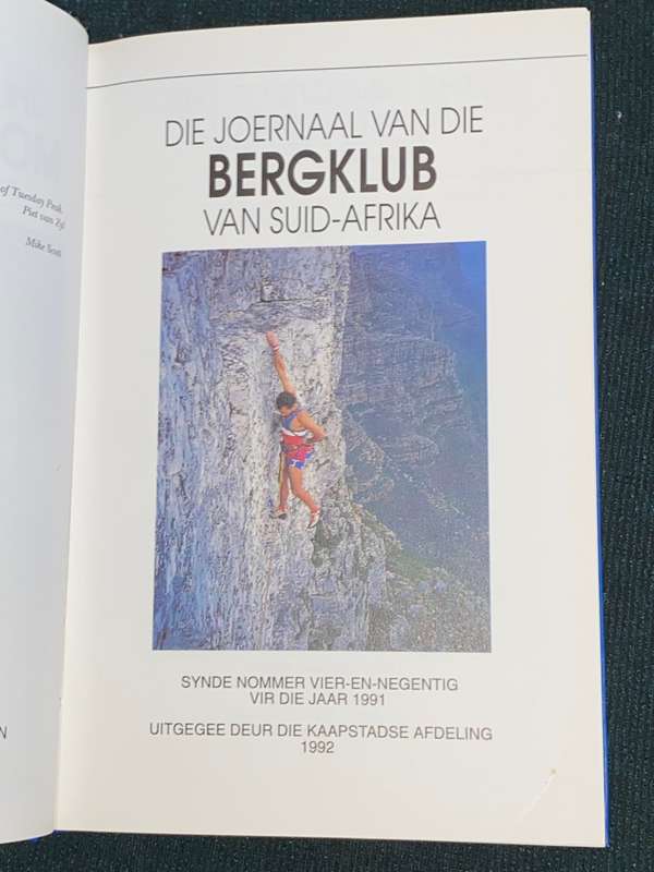 THE JOURNAL OF THE MOUNTAIN CLUB OF SOUTH AFRICA 1991