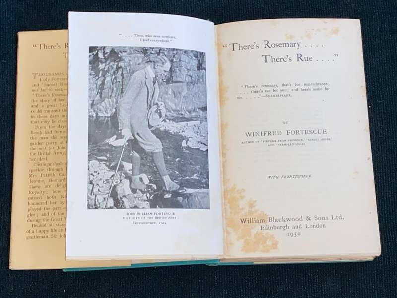 THERE`S ROSEMARY THERE`S RUE BY WINIFRED FORTESCUE 1950