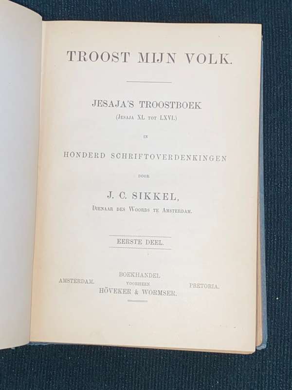 TROOST MIJN VOLK DOOOR J.C. SIKKEL