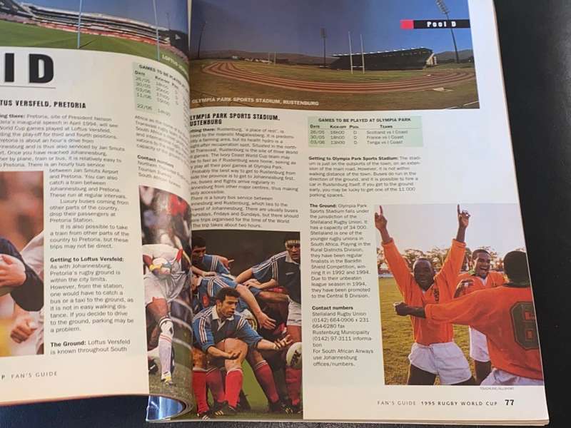 SA SPORTS ILLUSTRATED SPECIAL COLLECTOR`S EDITION RUGBY WORLD CUP