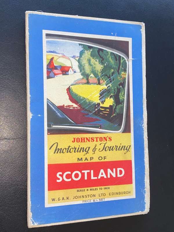 JOHNSTON`S VINTAGE MOTORING & TOURING MAP OF SCOTLAND