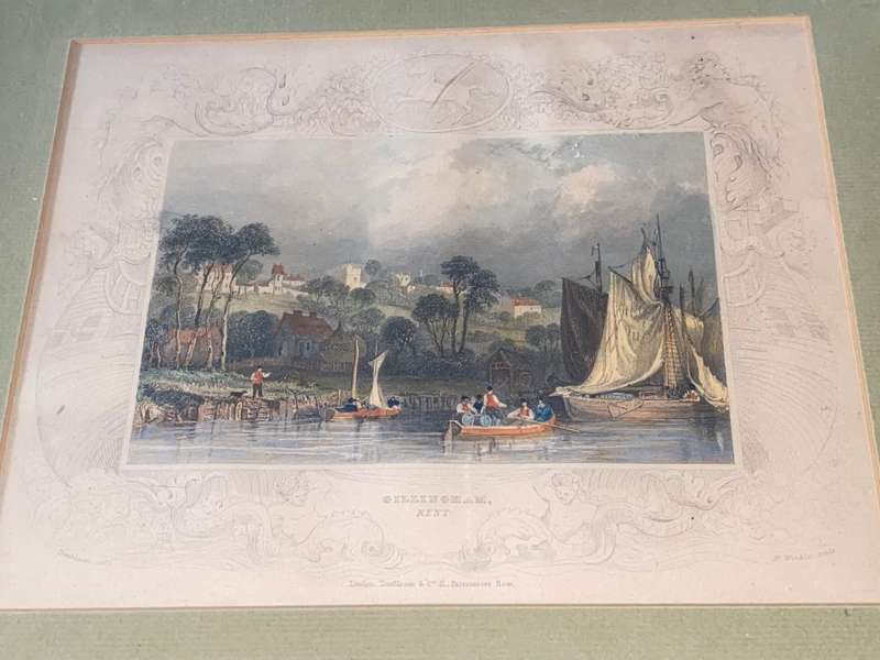 ANTIQUE LINE ENGRAVING PRINT GILLINGHAM KENT 1835