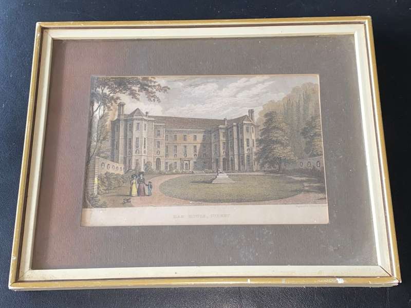 ANTIQUE LINE ENGRAVING PRINT HAMHOUSE SURREY 1830