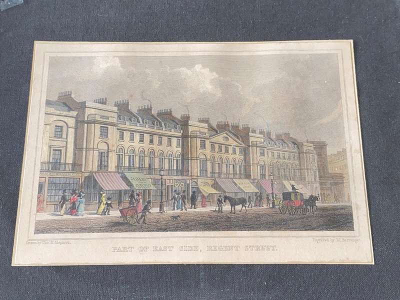 ANTIQUE LINE ENGRAVING PRINT PART OF EAST SIDE, REGENT STREET 1829