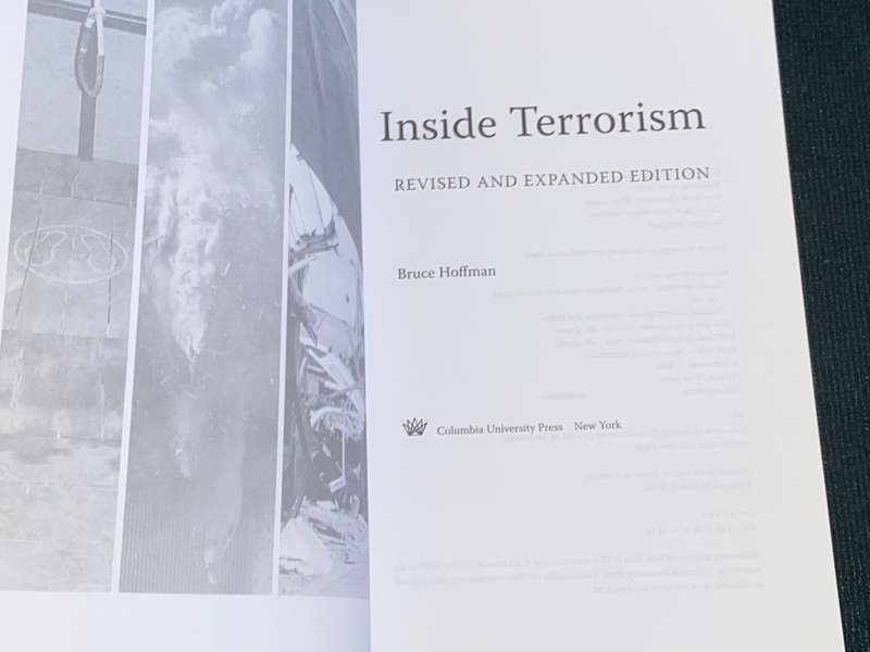 INSIDE TERRORISM BY BRUCE HOFFMAN