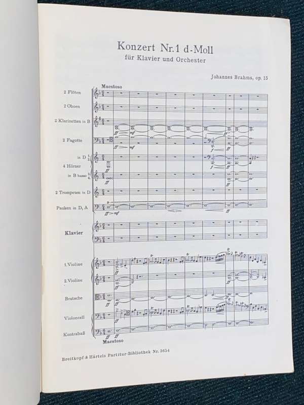 PARTITUR BIBLIOTHEK JOHANNES BRAHMS KONZERT NR. I D -MOLL FUR KLAVIER UND ORCHESTER OP 15