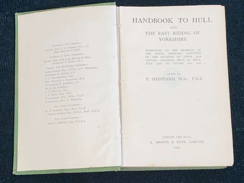 HANDBOOK TO HULL & THE EAST RIDING OF YORKSHIRE 1923