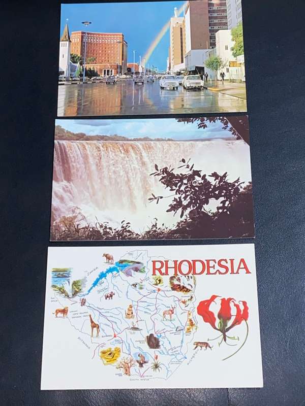VINTAGE RHODESIA POSTCARDS X 3