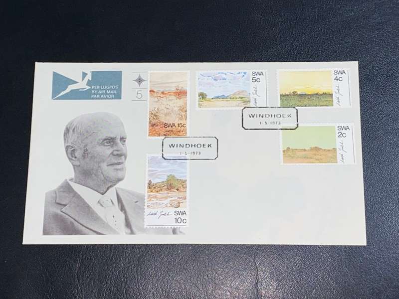 SWA WINDHOEK ADOLPH JENTSCH PAINTINGS FDC 1973