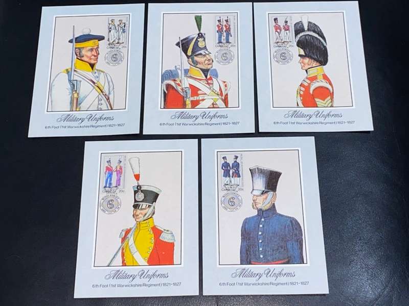 CISKEI MILITARY UNIFORMS MAXI POSTCARDS X 5