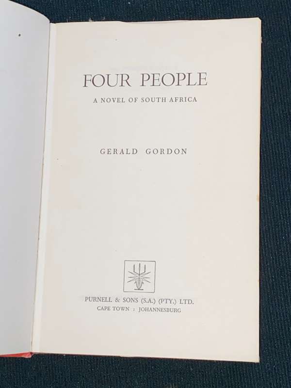 FOUR PEOPLE A NOVEL OF SOUTH AFRICA BY GERALD GORDON
