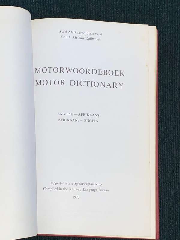 MOTORWOORDEBOEK / MOTOR DICTIONARY ENG-AFR / AFR-ENG