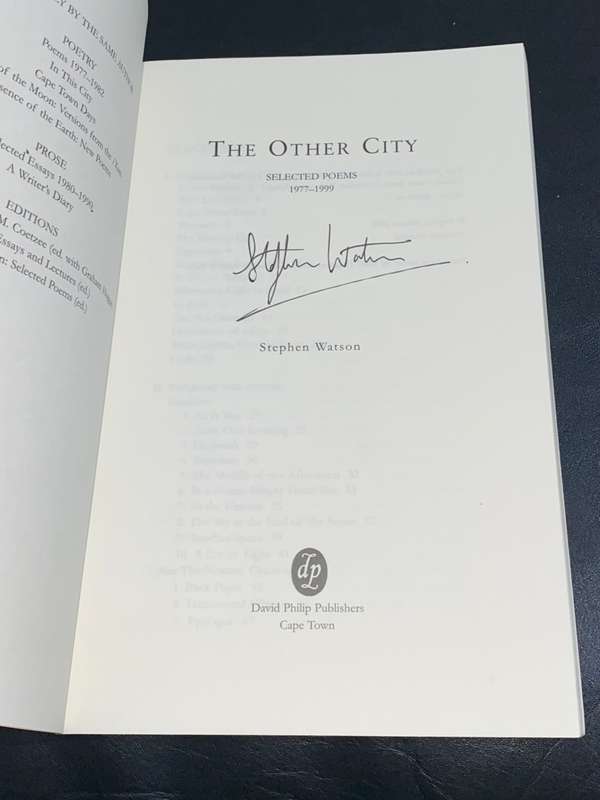 THE OTHER CITY BY STEPHEN WATSON SELECTED POEMS SIGNED