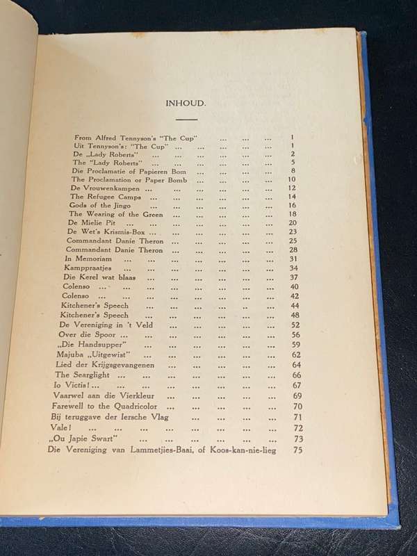 OORLOGS EN ANDERE GEDICHTEN DOOR F.W. REITZ  OUD-PRESIDENT VAN DE O.V.S.  1911