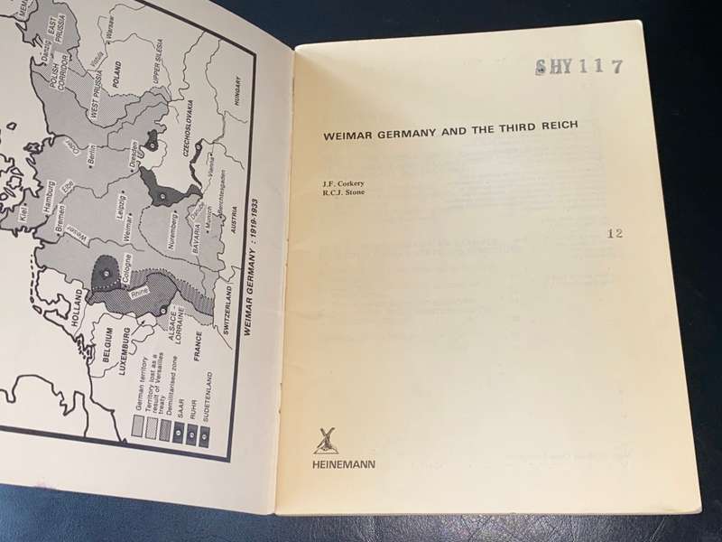 WEIMAR GERMANY AND THE THIRD REICH BY J.F. CORKERY AND R.C.J. STONE