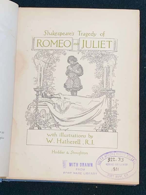 SHAKESPEARE`S TRAGEDY OF ROMEO AND JULIET WITH ILLUSTRATIONS OF W. HATHERELL EX-LIB