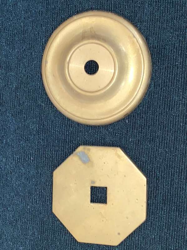 2 X SOLID ANTIQUE BRASS DOOR HANDLE PLATES
