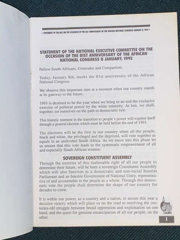 ANC 1993 VOTES FOR ALL! BOOKLET