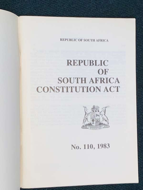 REPUBLIC OF SOUTH AFRICA CONSTITUTION ACT NO. 110, 1983