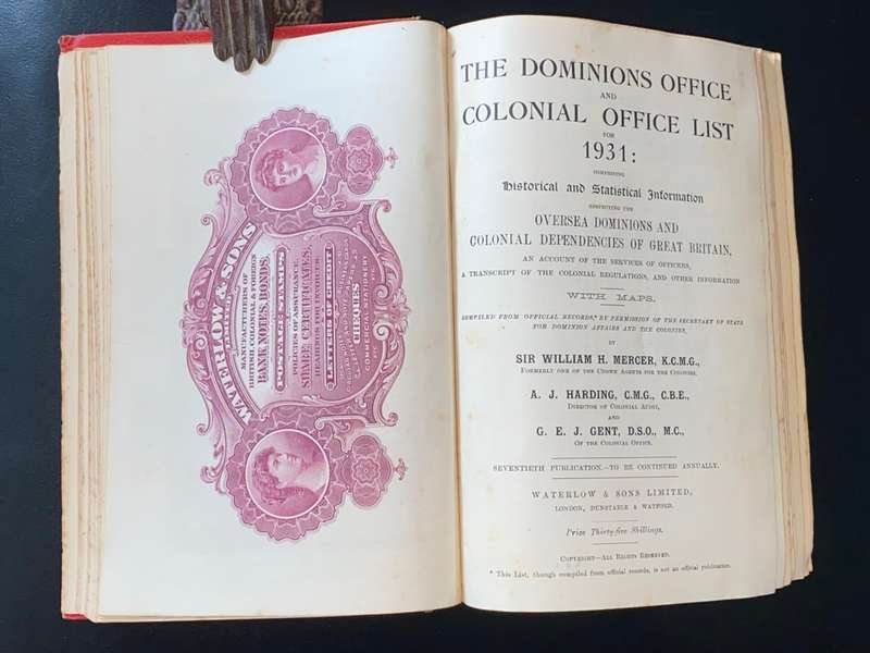 THE DOMINIONS OFFICE AND COLONIAL OFFICE LIST 1931