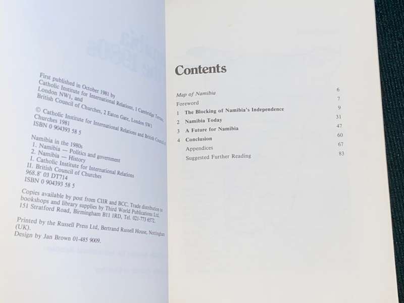 NAMIBIA IN THE 1980`S  CATHOLIC INSTITUTE OF INTERNATIONAL RELATIONS