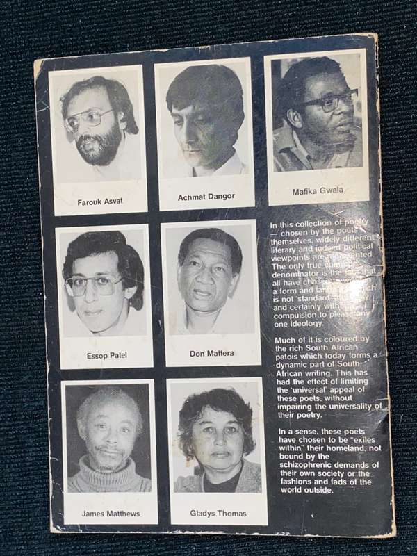 EXILES WITHIN 7 SOUTH AFRICAN POETS AN ANTHOLOGY OF POETRY 1986