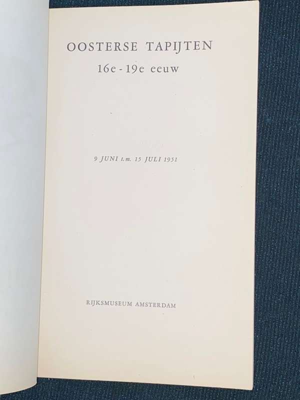 OOSTERSE TAPIJTEN 16E-19E EEUW 1951
